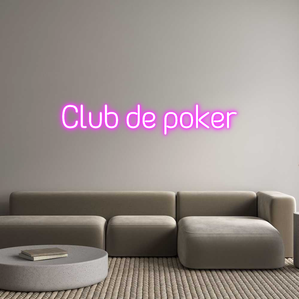 Custom Neon Sign: Club de poker