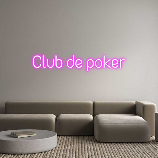 Custom Neon Sign: Club de poker