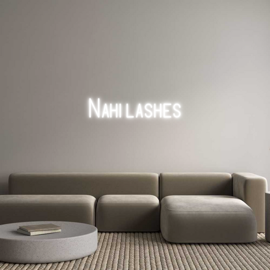 Letrero de Neón Personalizado: Nahi lashes