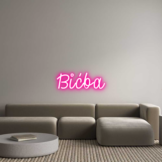 Prilagođeni neonski natpis: Bićba