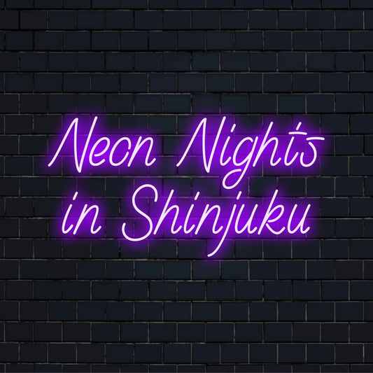 Lets Go Party Neon Light with bright neon lettering on black brick background