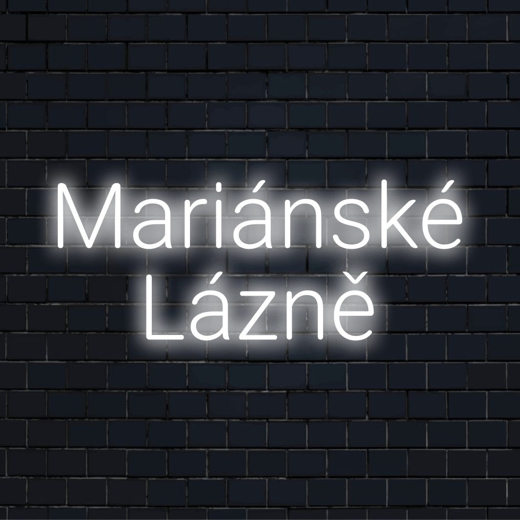 Mari Nsk L Zn LED Neon Sign, bright LED glow on dark brick wall