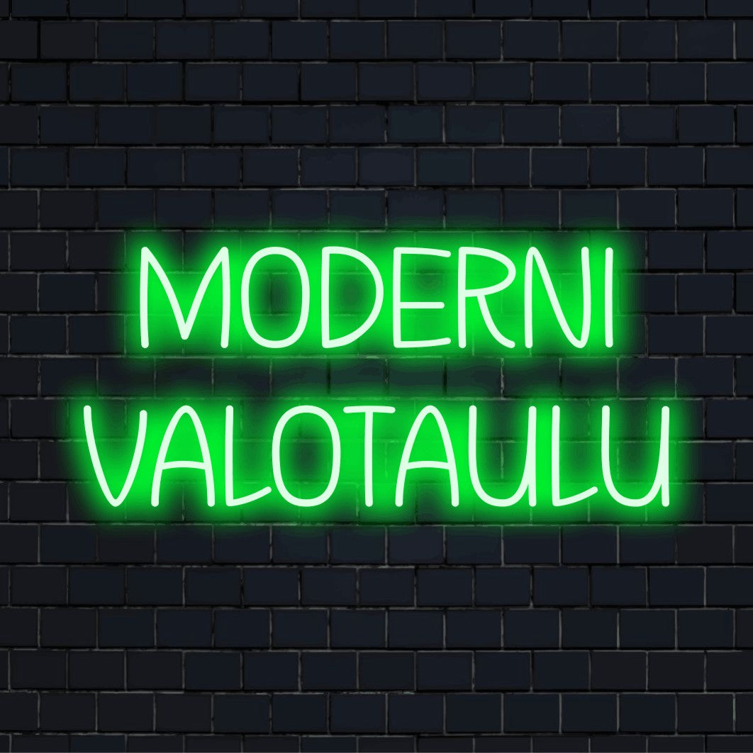 LED-valokyltti tekstillä "Moderni valotaulu"