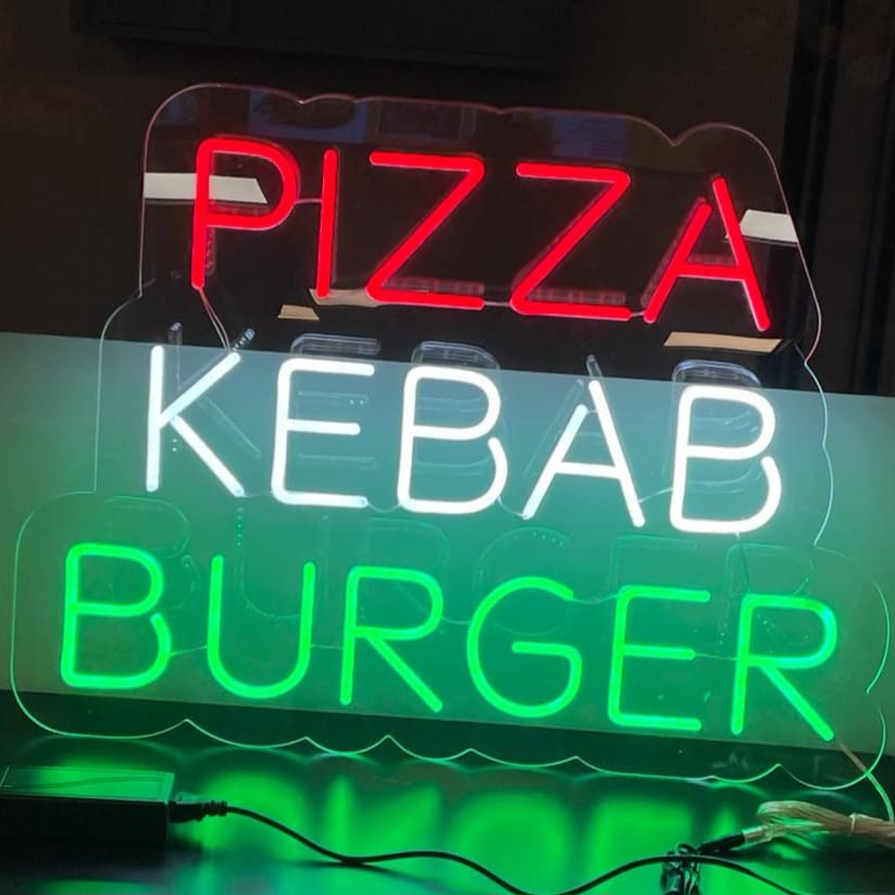 Pizza Kebab Burger Neonkyltti - Art Neon