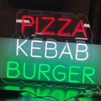 Pizza Kebab Burger Neonkyltti - Art Neon
