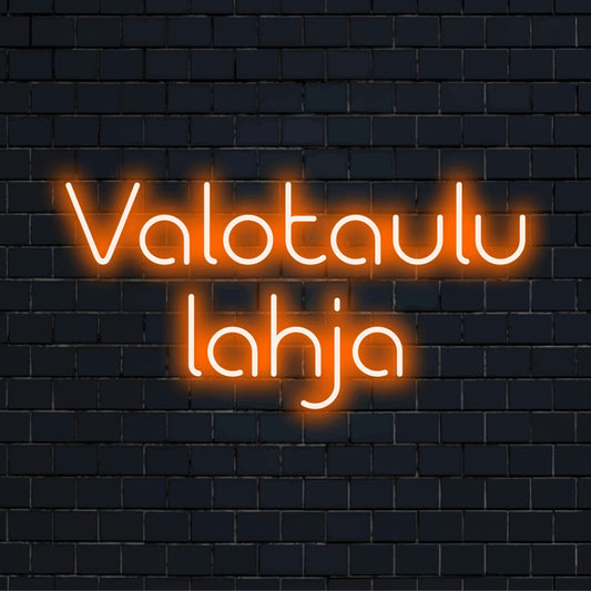 LED-valokyltti tekstillä "Valotaulu lahja"